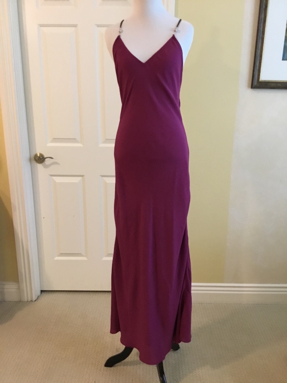 NWT ba&sh HANY Aubergine Beaded Backless Maxi Dress Size 1